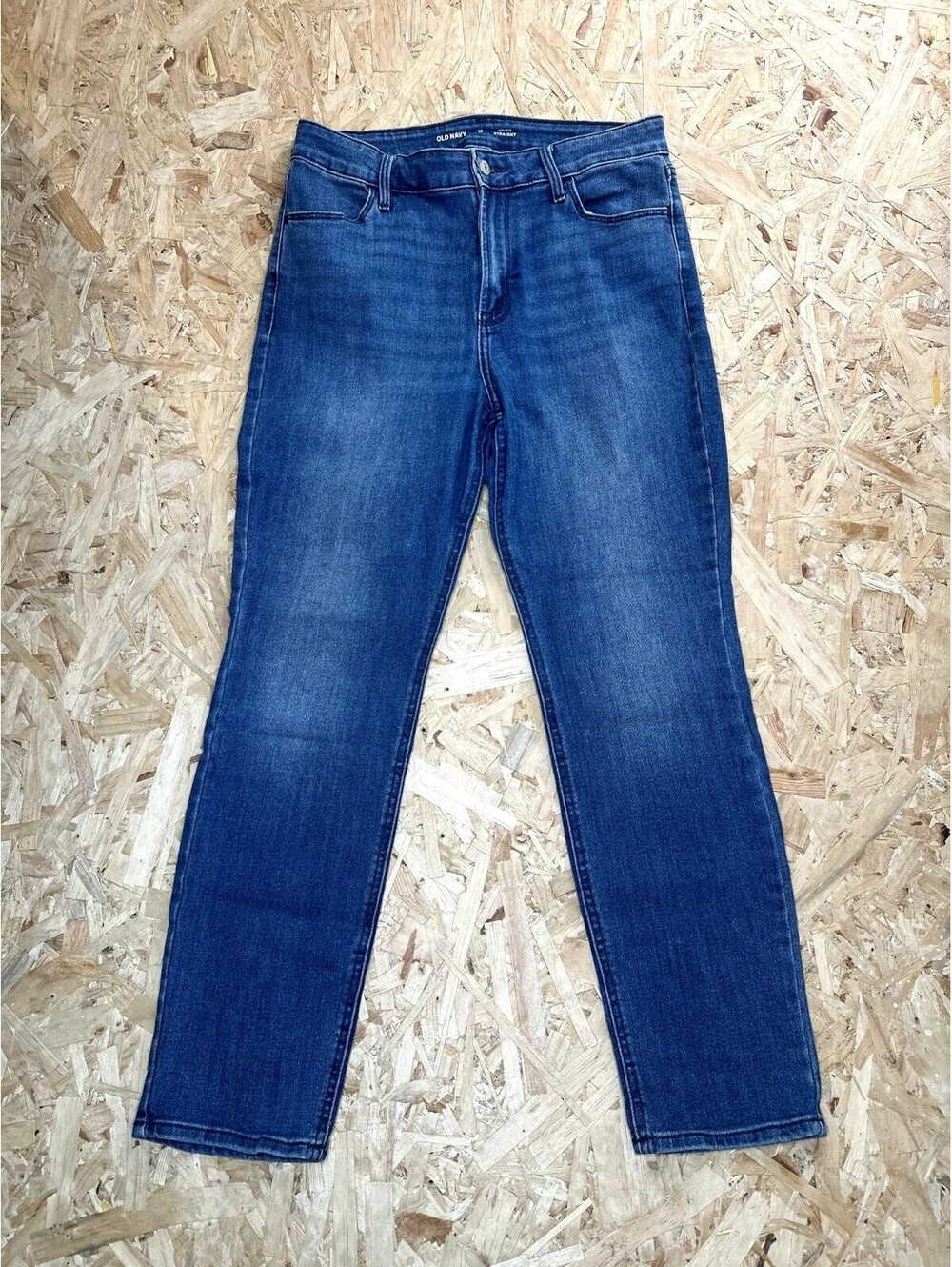 Old Navy High Rise Straight Jeans Womens 10 Short Blue Denim Stretch